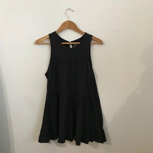 Anthropologie Black Cotton Mini Tshirt Dress